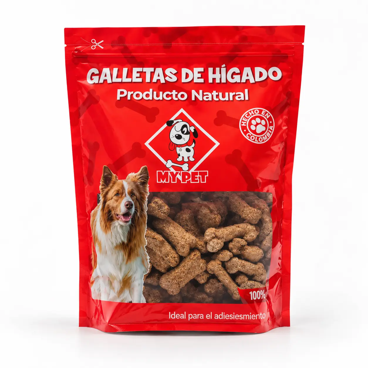 Galletas de hígado de res My Pet en su empaque