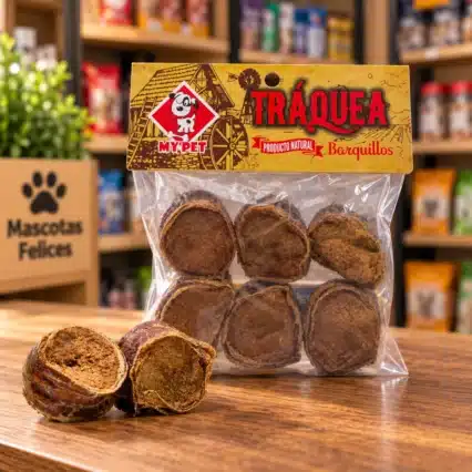 Barquillos de tráquea rellenos de galleta de hígado, paquete de 6