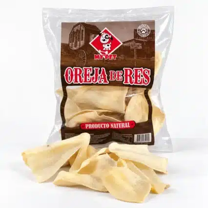 Orejas de res mini deshidratadas My Pet en su empaque