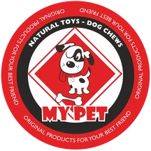 Sello de My Pet: perro dálmata sobre un rombo rojo, Natural toys - Dog chews